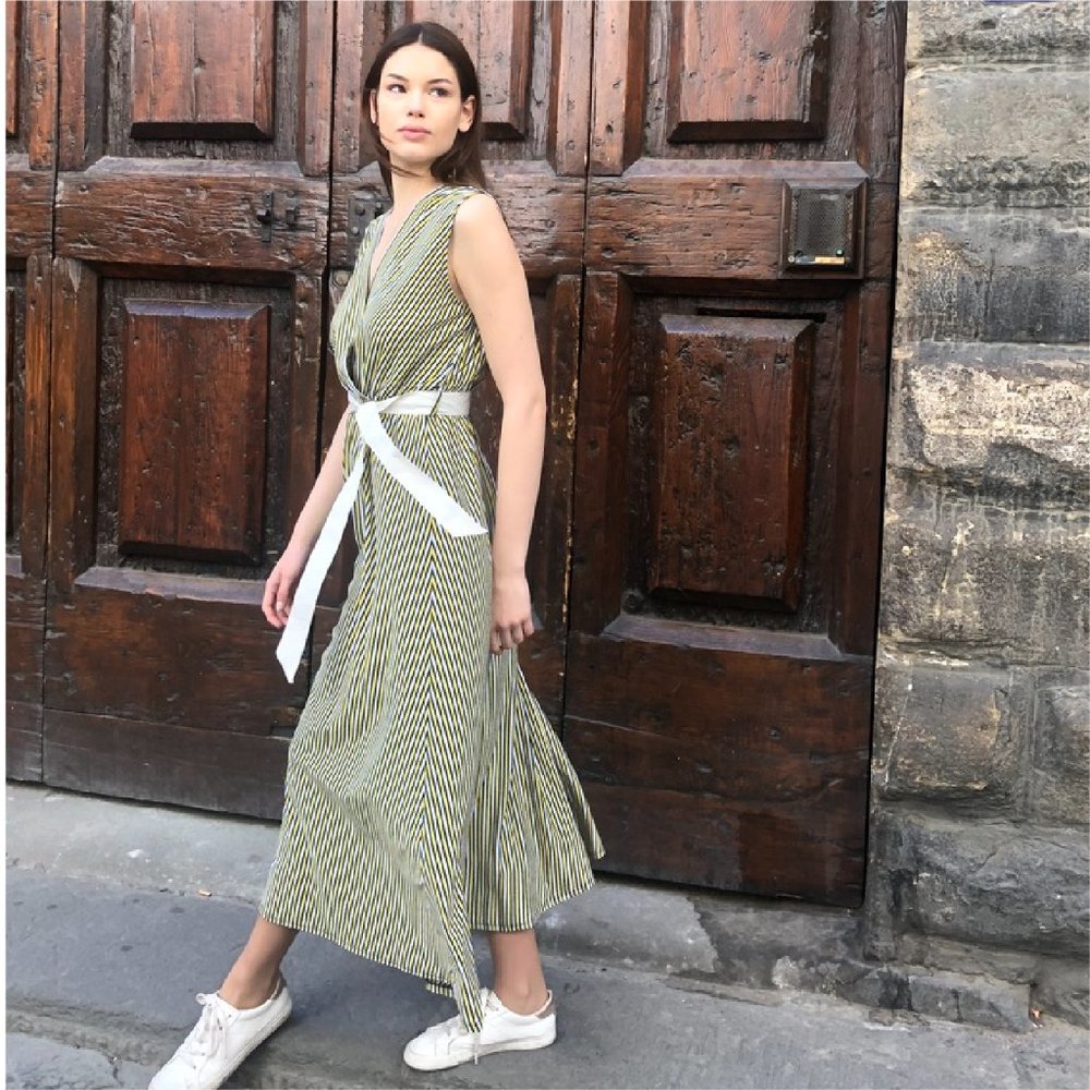 striped glitter dress summer dress party date night chic Italian dress maxi